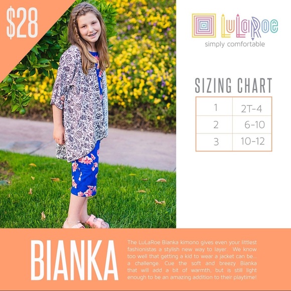 LulaRoe NWT Blue Floral Kids Kimono - Picture 8 of 8